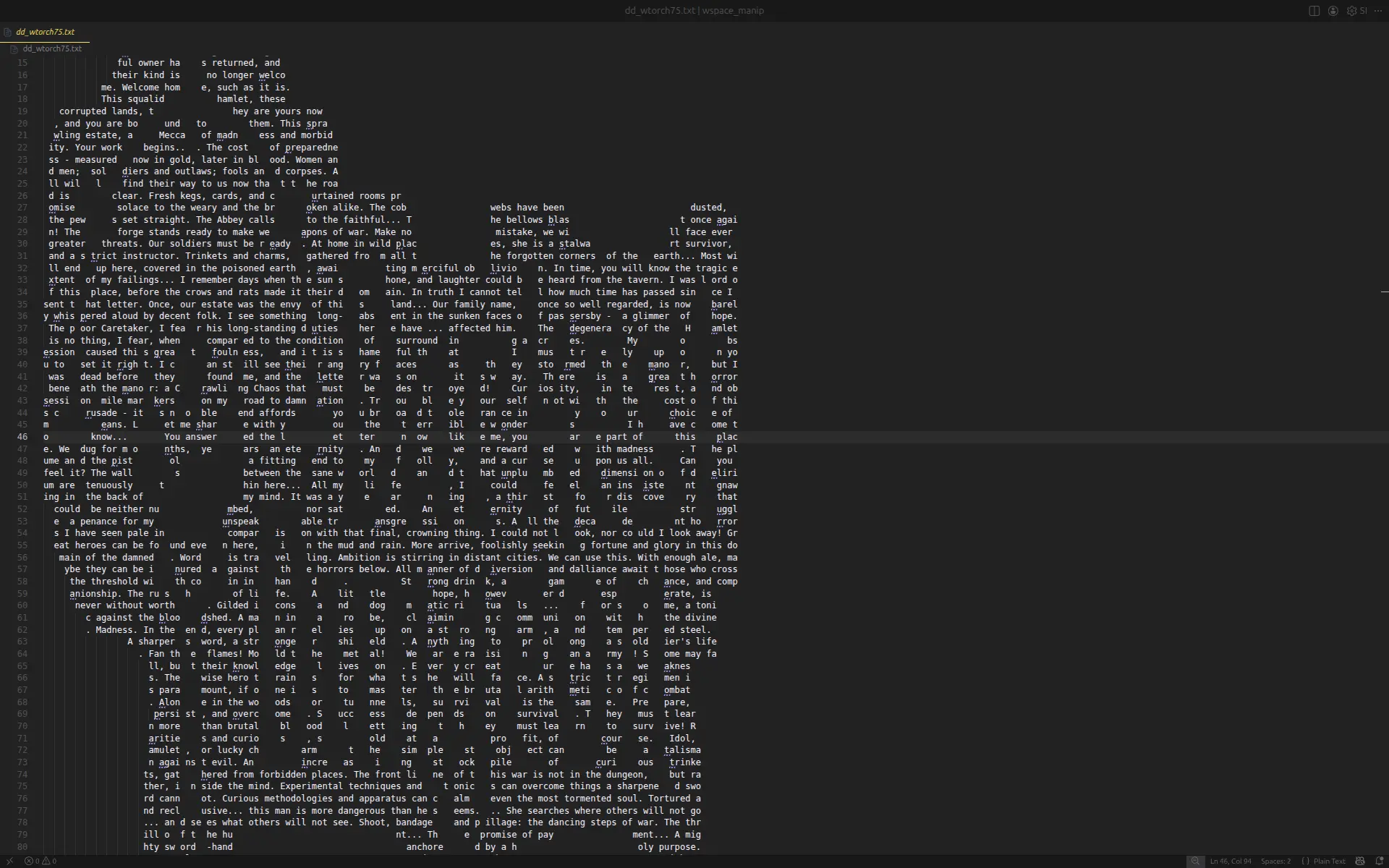 Darkest Dungeon logo, written with quotes from Darkest Dungeon.